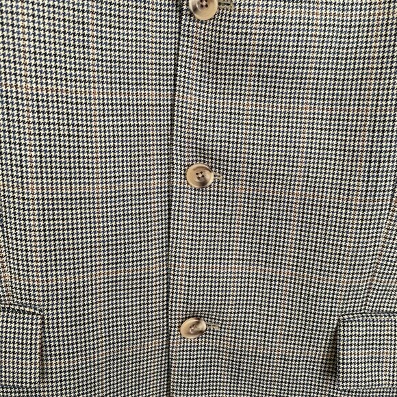 Nautica Wool Hounds tooth Blazer 100% Wool Brown 40L - Picture 2 of 6